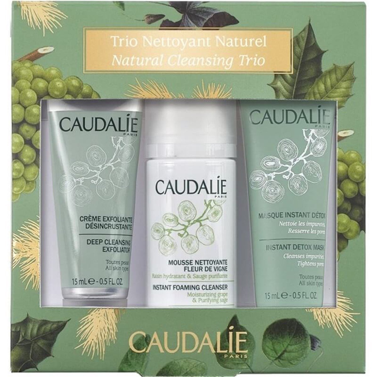 Caudalie Caudalie Cleasing Trio Set ( Yoğun Arındırıcı Peeling & Temizleme Köpüğü & Detoks Etkili Maske )