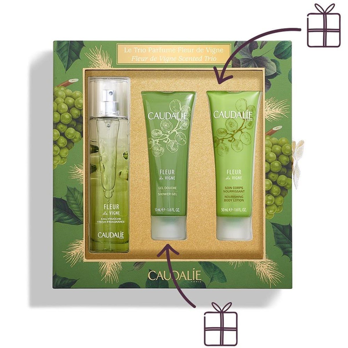 CaudalieCaudalie Fleur De Vigne Set ( Fleur De Vigne Parfüm & Duş Jeli & Vücut Losyonu )