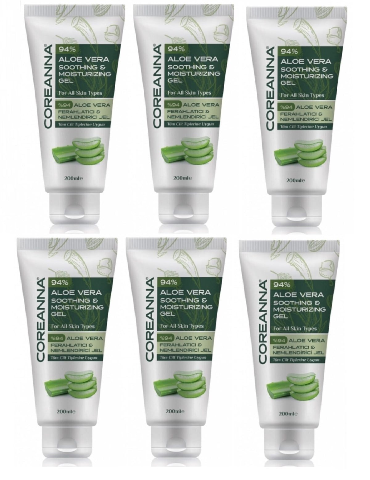 Coreanna Coreanna Aloe Vera Güneş Sonrası Jel 200 ml - 6'lı Stand