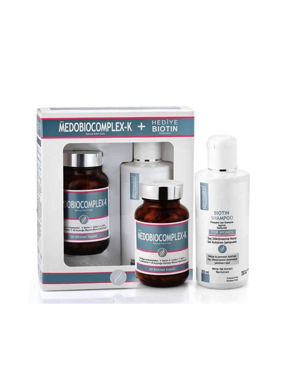 Dermoskin Dermoskin Medobiocomplex-K Kadın 60 Kapsül + Biotin Şampuan 200 ml