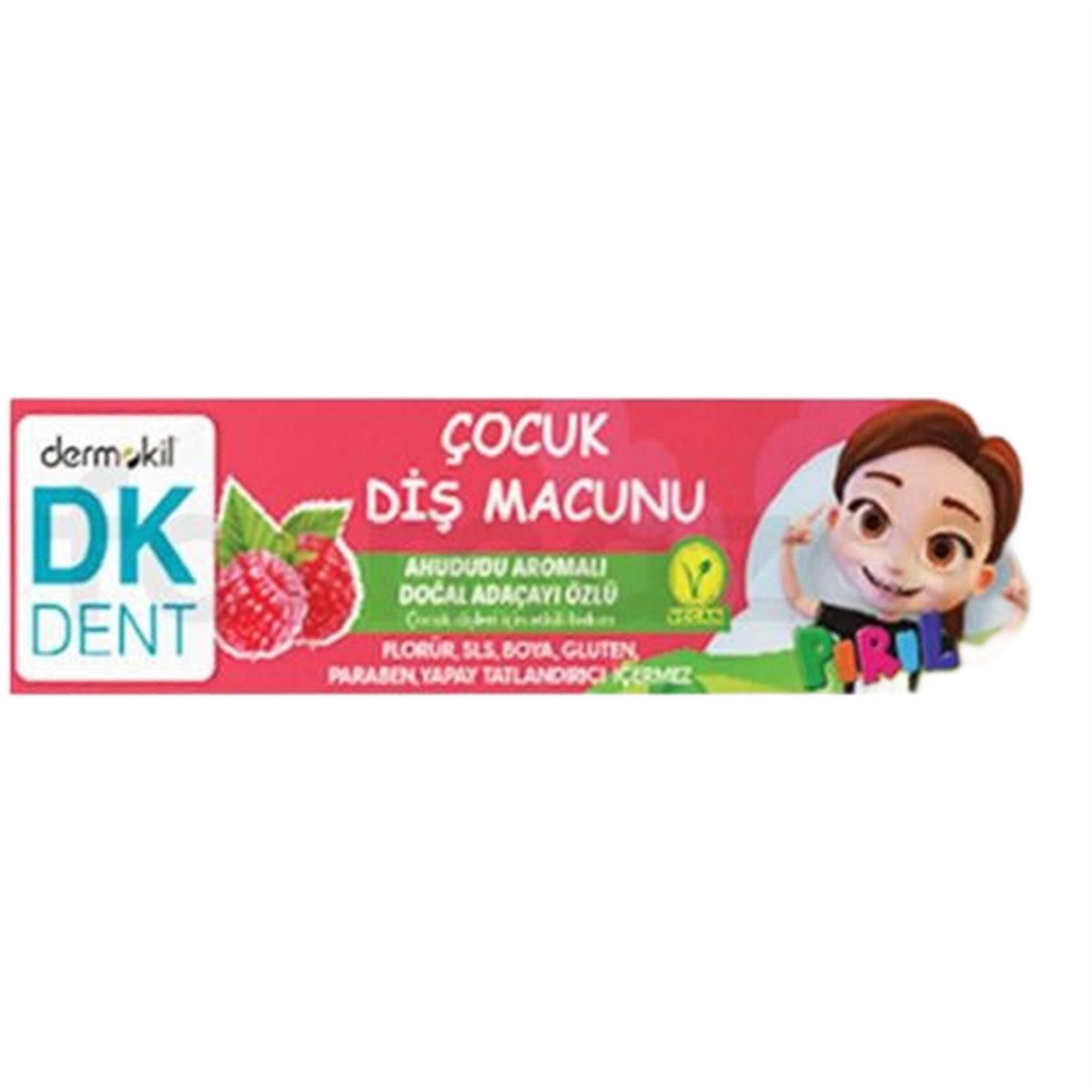 DK Dent DK Dent Vegan Pırıl Ahududu Aromalı Florürsüz Çocuk Diş Macunu 50 ml