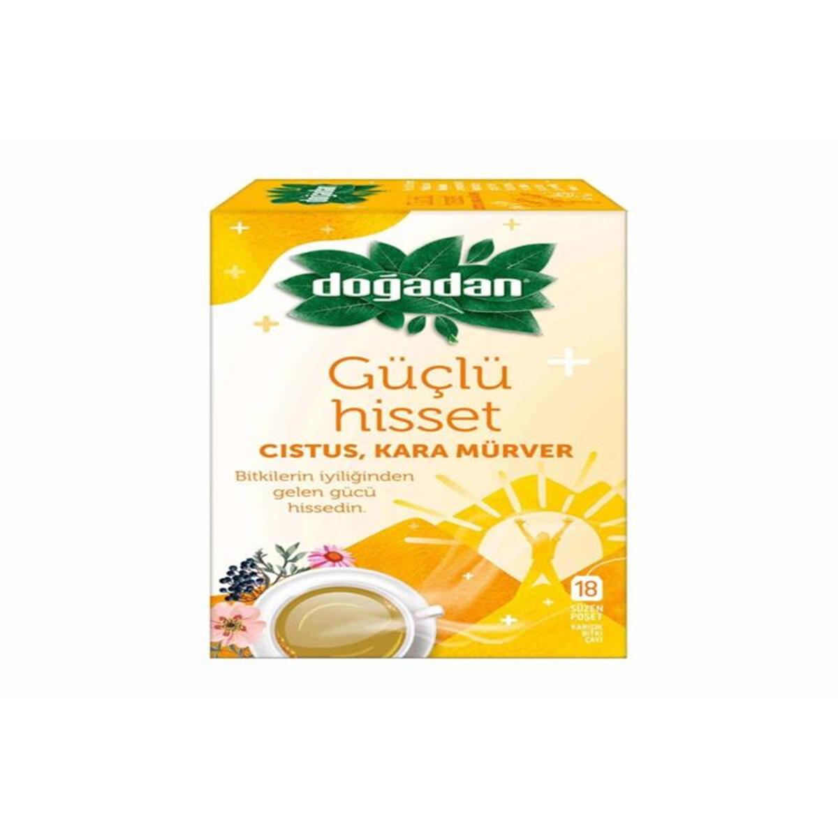 Doğadan Doğadan Güçlü Hisset Cistus Kara Mürver Çay 18'li