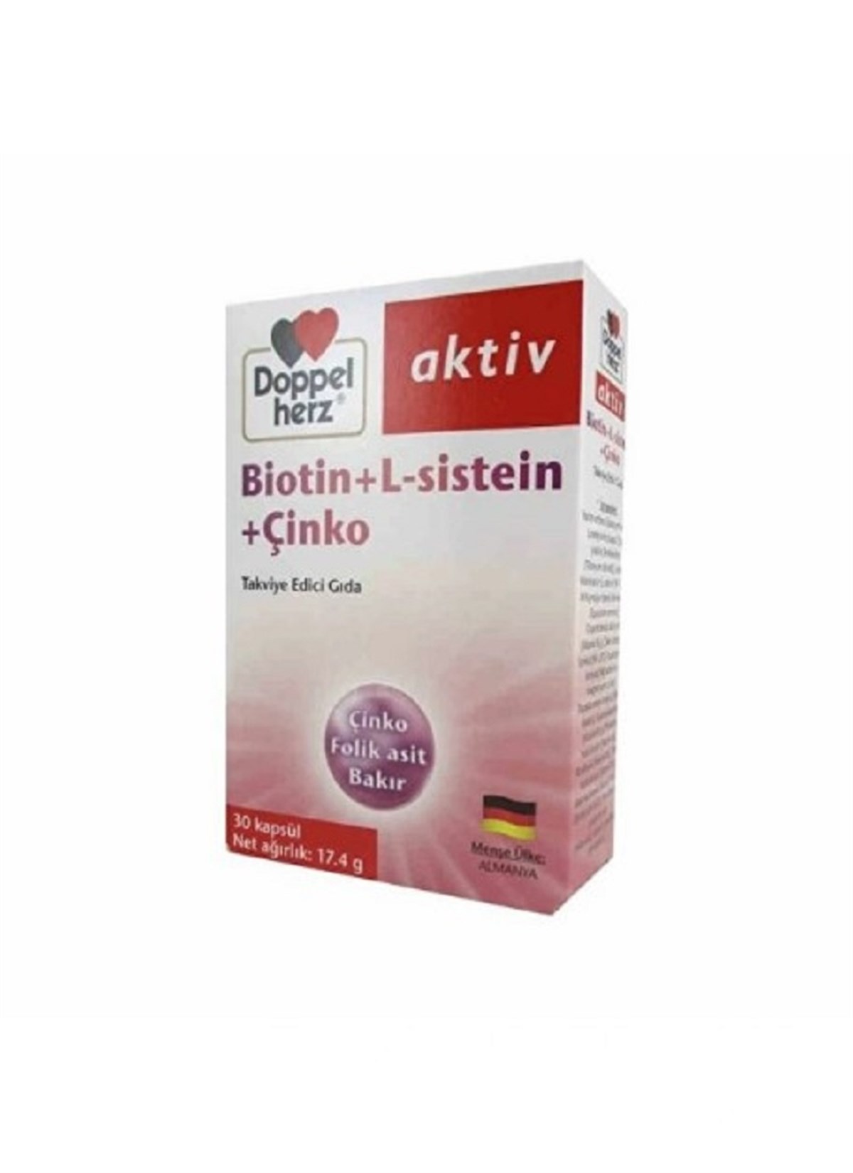 Doppelherz Doppelherz Biotin + L-Sistein + Çinko 30 Kapsül