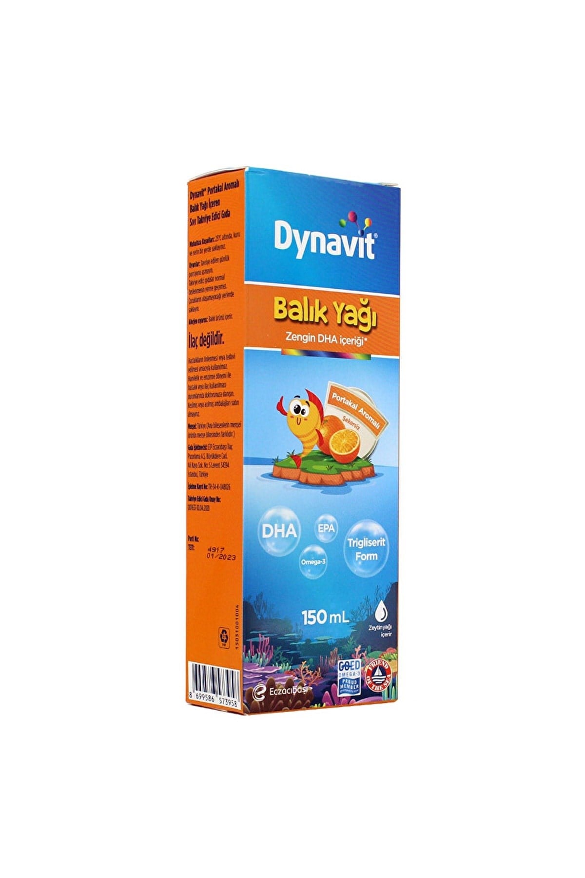 DYNAVİT Dynavit Balık Yağı Şurubu Portakal Aromalı 150 ml