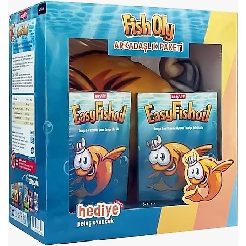 EasyFishoil Easyfishoil Beta Glukan Karışık Meyve Aromalı 30 Jel Tablet 2'li + Peluş Oyuncak Hediyeli