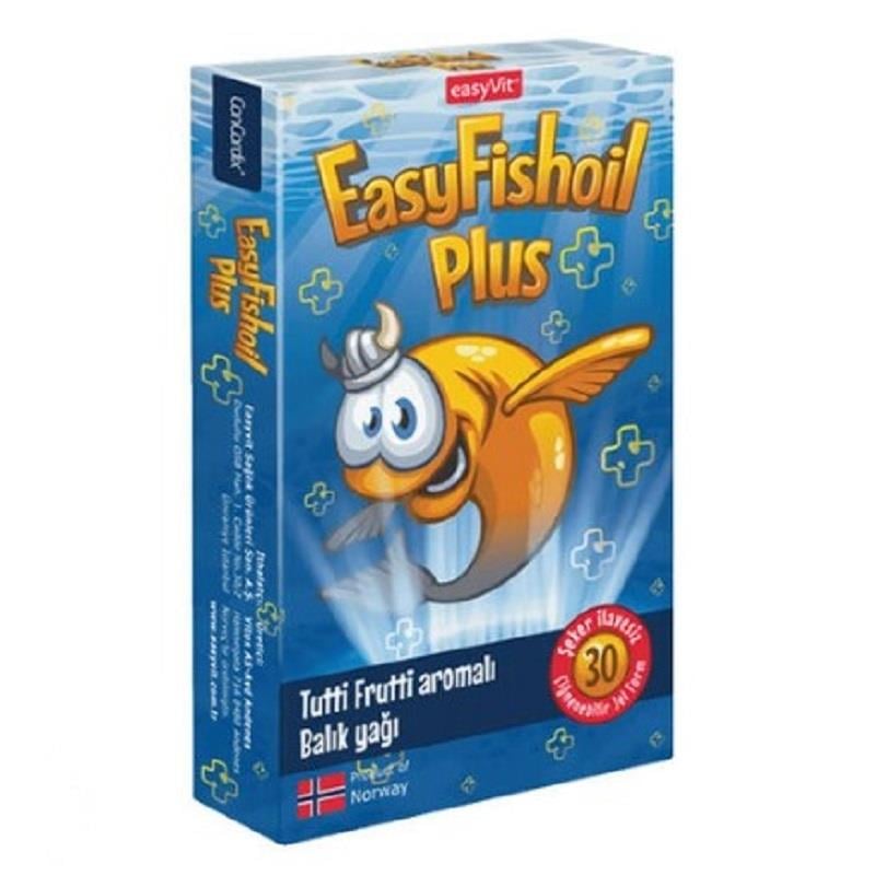 EasyFishoil EasyFishoil Plus Balık Yağı Tutti Frutti Aromalı 30 Çiğnenebilir Jel