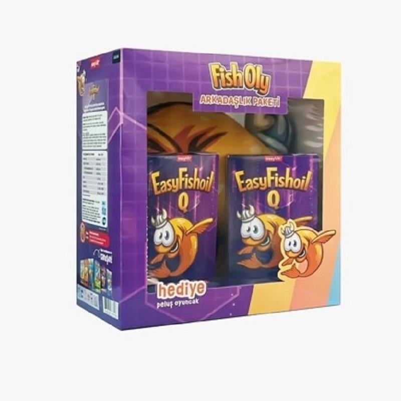 EasyFishoil Easyfishoil Q 30 Çiğneme Tableti 2'li + Peluş Oyuncak Hediyeli