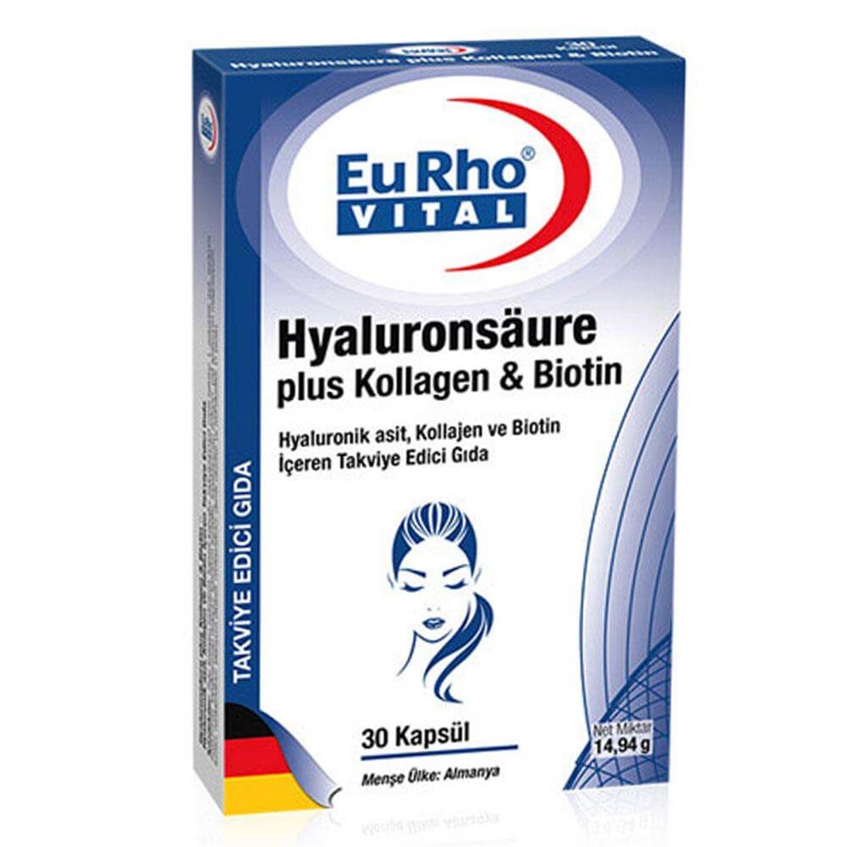 Eurho Eurho Vital Hyaluronsaure Plus Collagen & Biotin 30 Kapsül