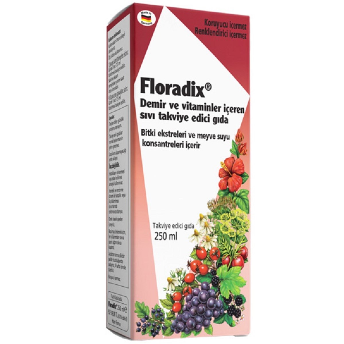 Floradix Floradix Demir ve Vitaminler İçeren Sıvı Glutensiz 250 ml