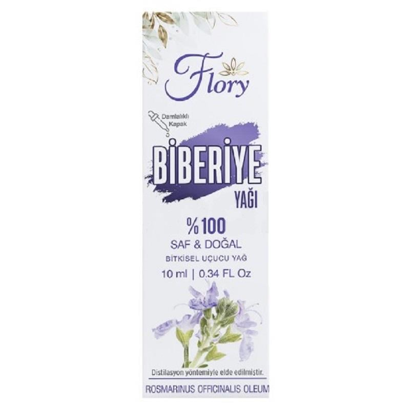 Flory Flory Saf Uçucu Biberiye %100 Doğal Yağ Damlalıklı Kapaklı 10 ml