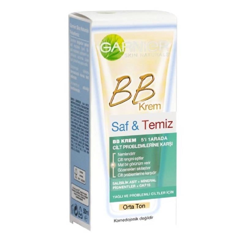 Garnier Garnier BB Krem Saf Temiz Yağlı Ciltler için Orta Ton 50 ml