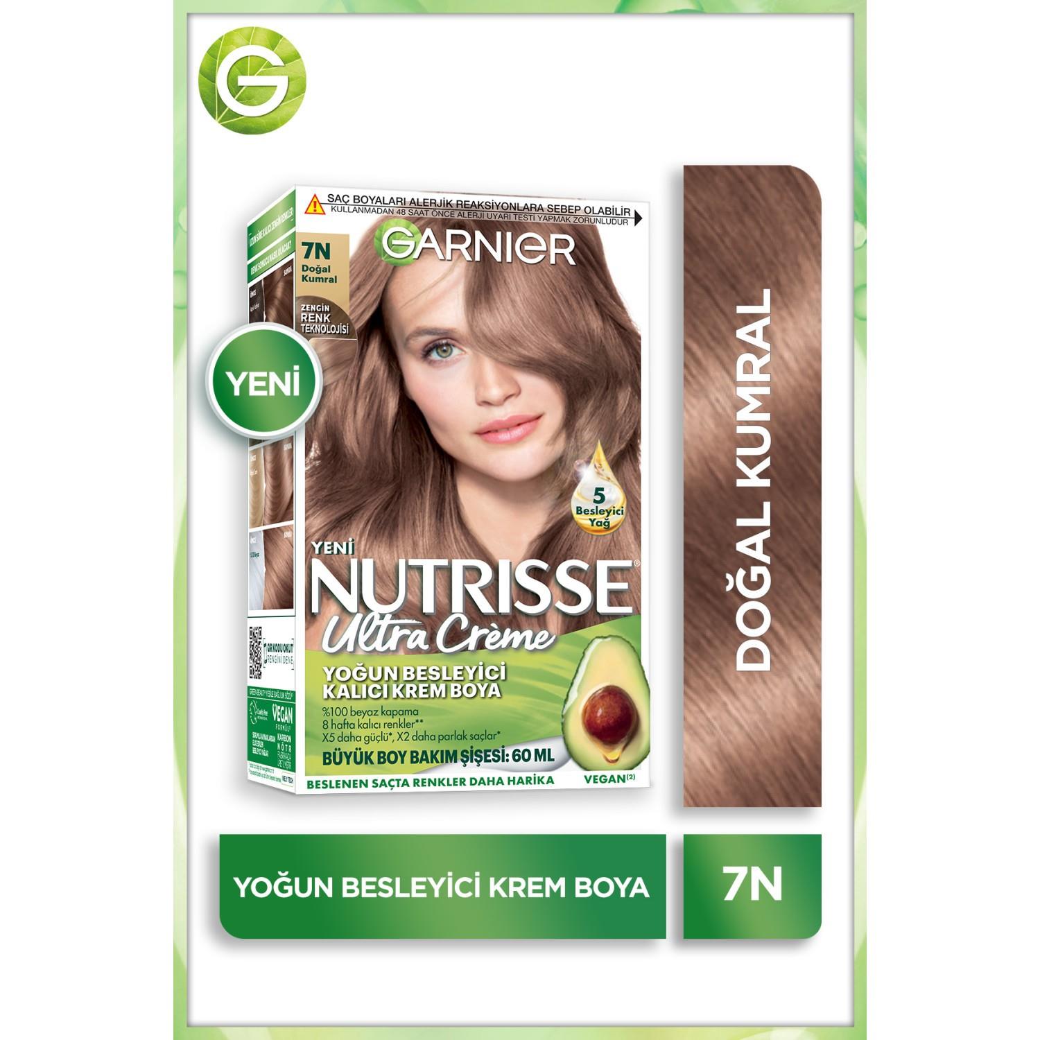 Garnier Garnier Nutrisse Yoğun Besleyici Kalıcı Krem Saç Boyası - Doğal Kumral 7N