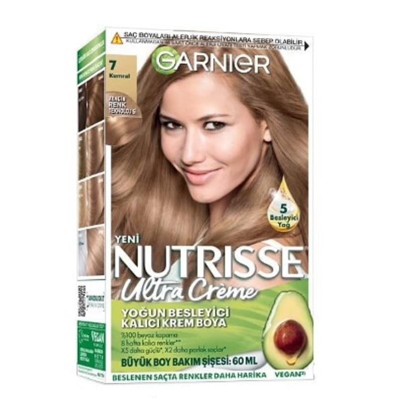 Garnier Garnier Nutrisse Yoğun Besleyici Kalıcı Krem Saç Boyası - Kumral 7,0