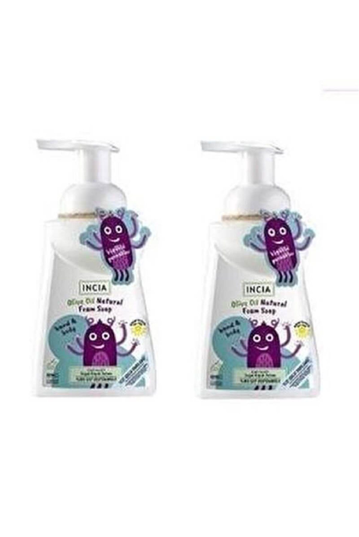 Incia İncia Çoçuklar İçin Zeytinyağlı Doğal Köpük Sabun 200 ml 2'li