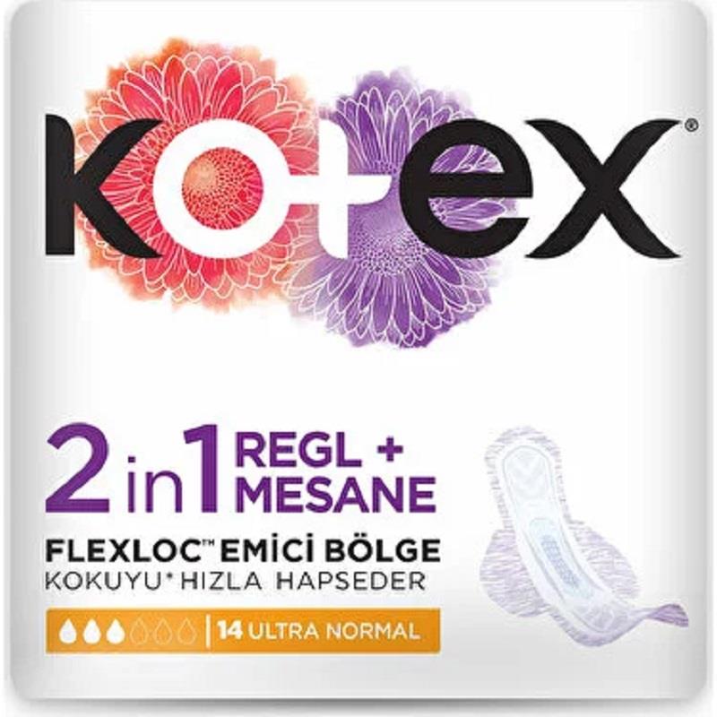 Kotex Kotex 2 in 1 Regl + Mesane Ultra Normal Ped 14'lü