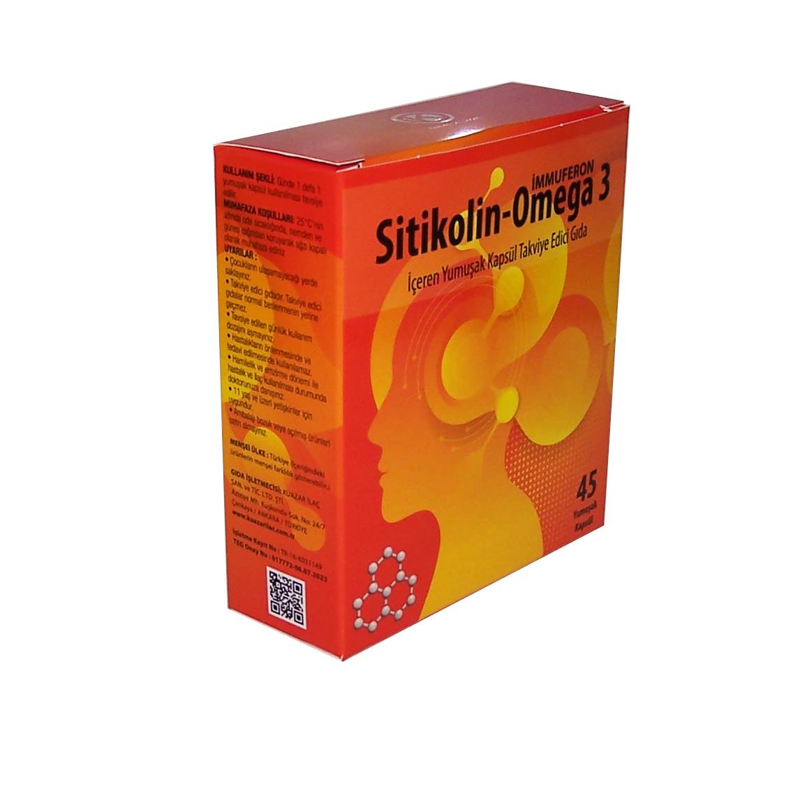 Kuazar İlaç Sitikolin-Omega 3 45 Yumuşak Kapsül