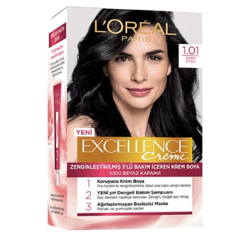 L'Oreal Paris L'Oreal Paris Excellence Saç Boyası 1/01 Derin Saf Siyah
