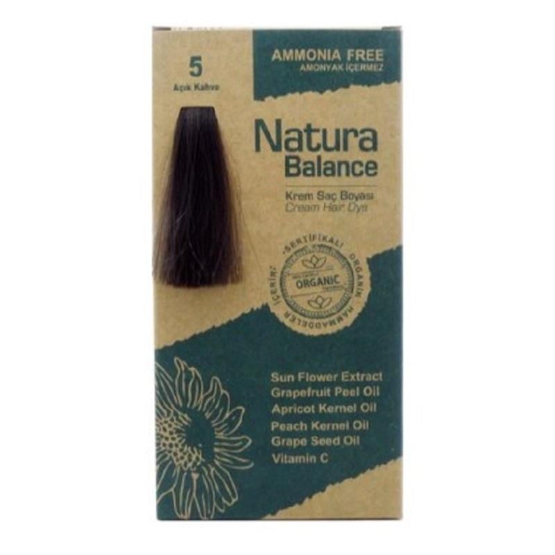 Natura Balance Natura Balance Organik Krem Saç Boyası 60 ml - 5 Açık Kahve