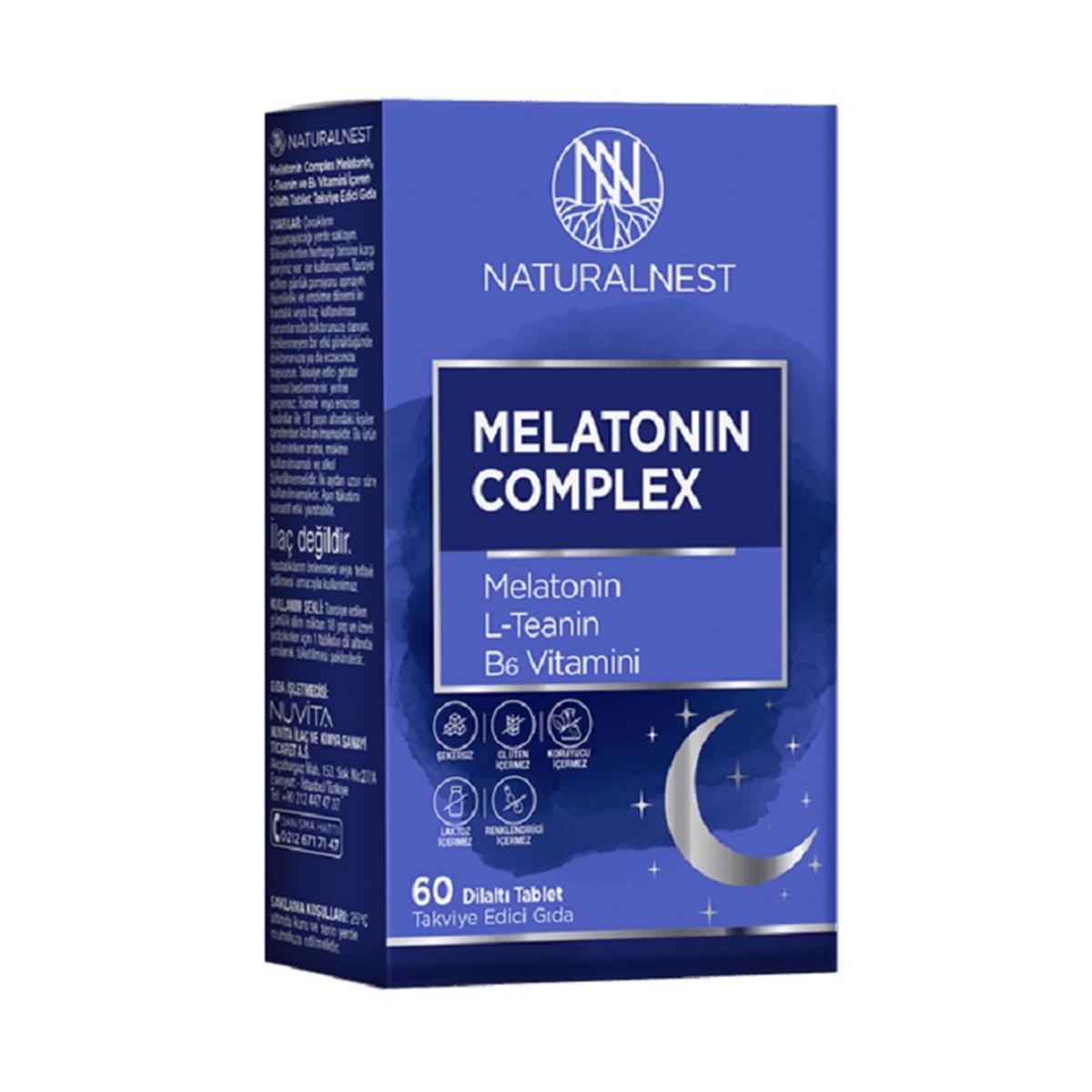 NATURALNEST Naturalnest Melatonin Complex 60 Dilaltı Tablet