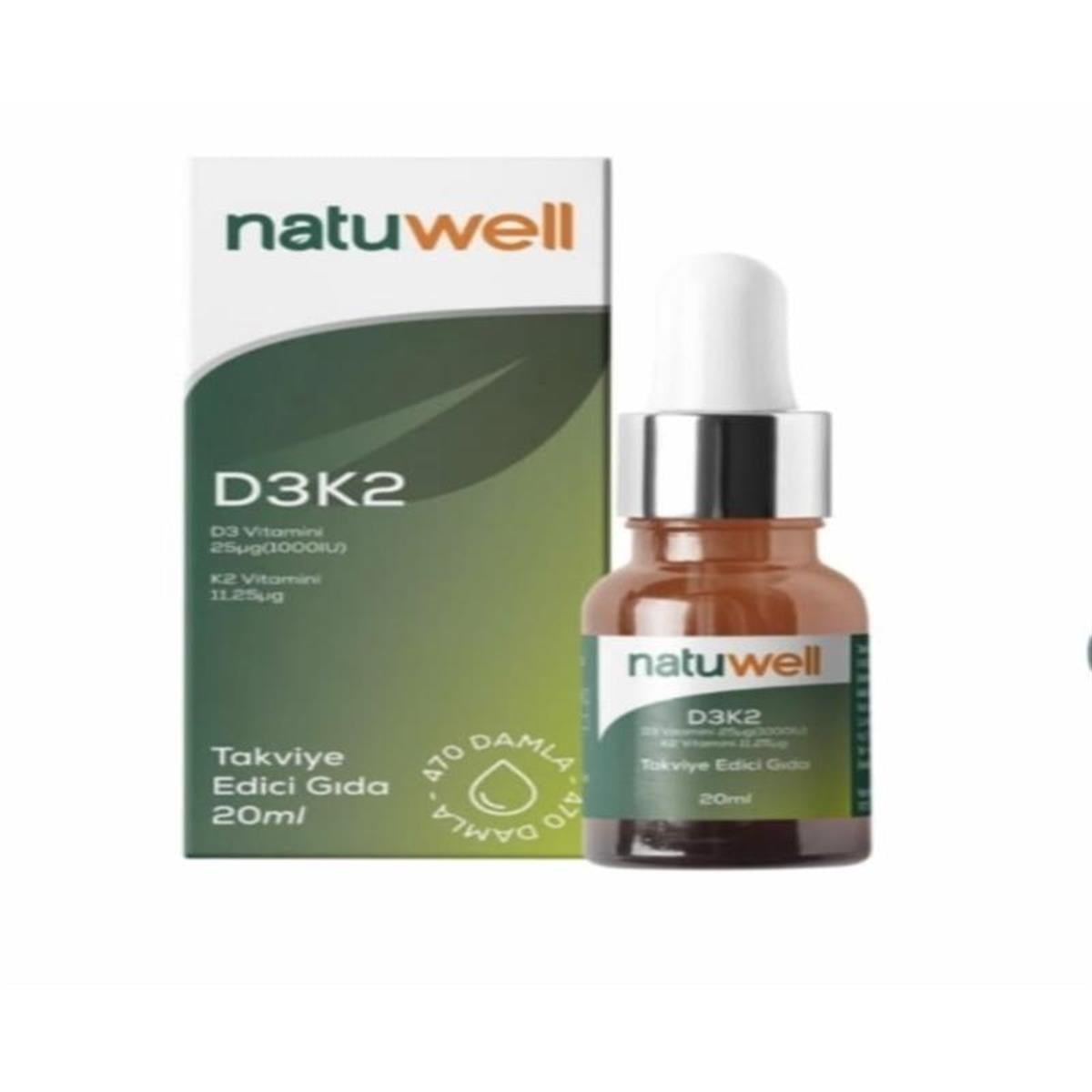 Natuwell Natuwell Vitamin D3K2 Damla 20 ml