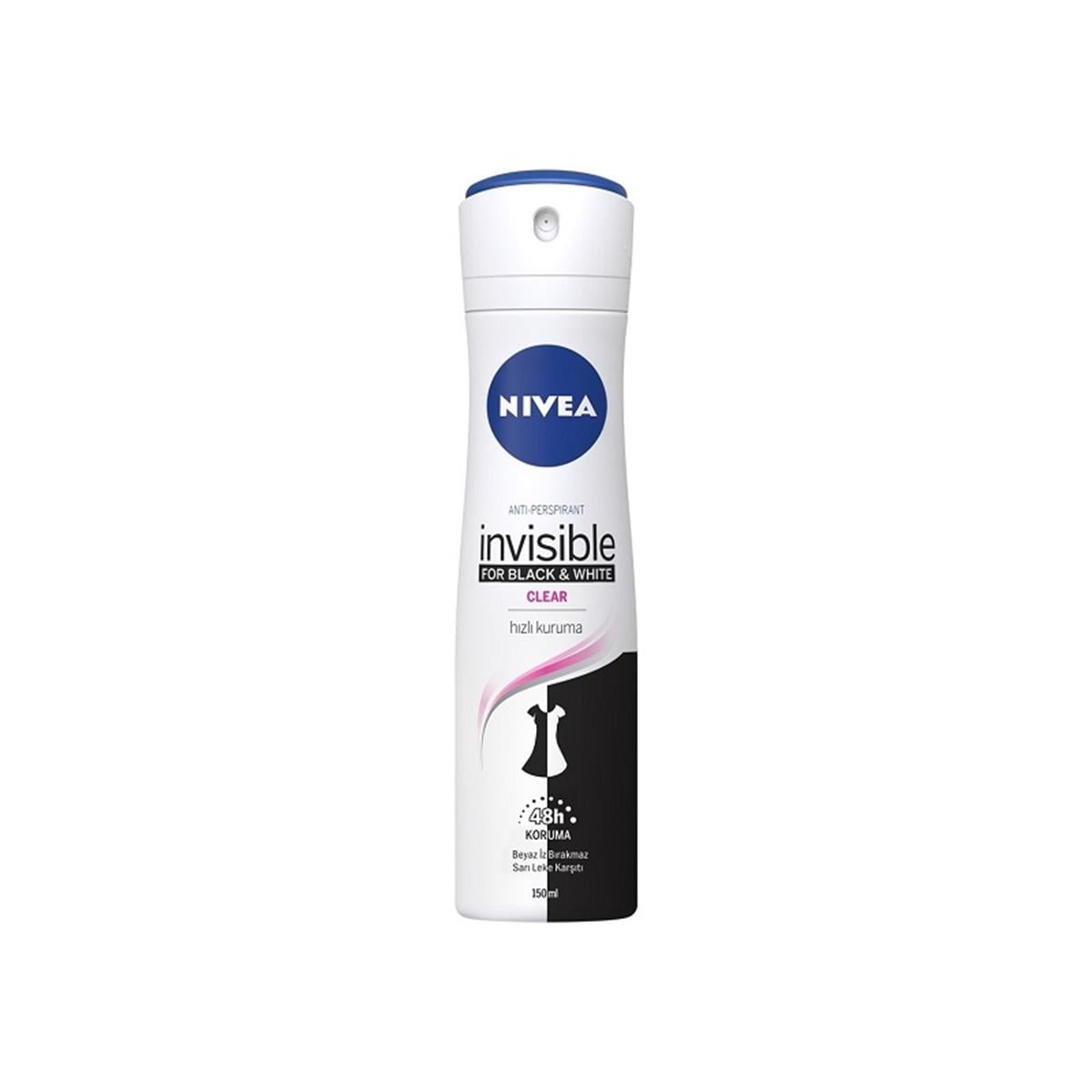 NİVE Nive Sprey Deodorant Invisible for Black & White Clear 150 ml
