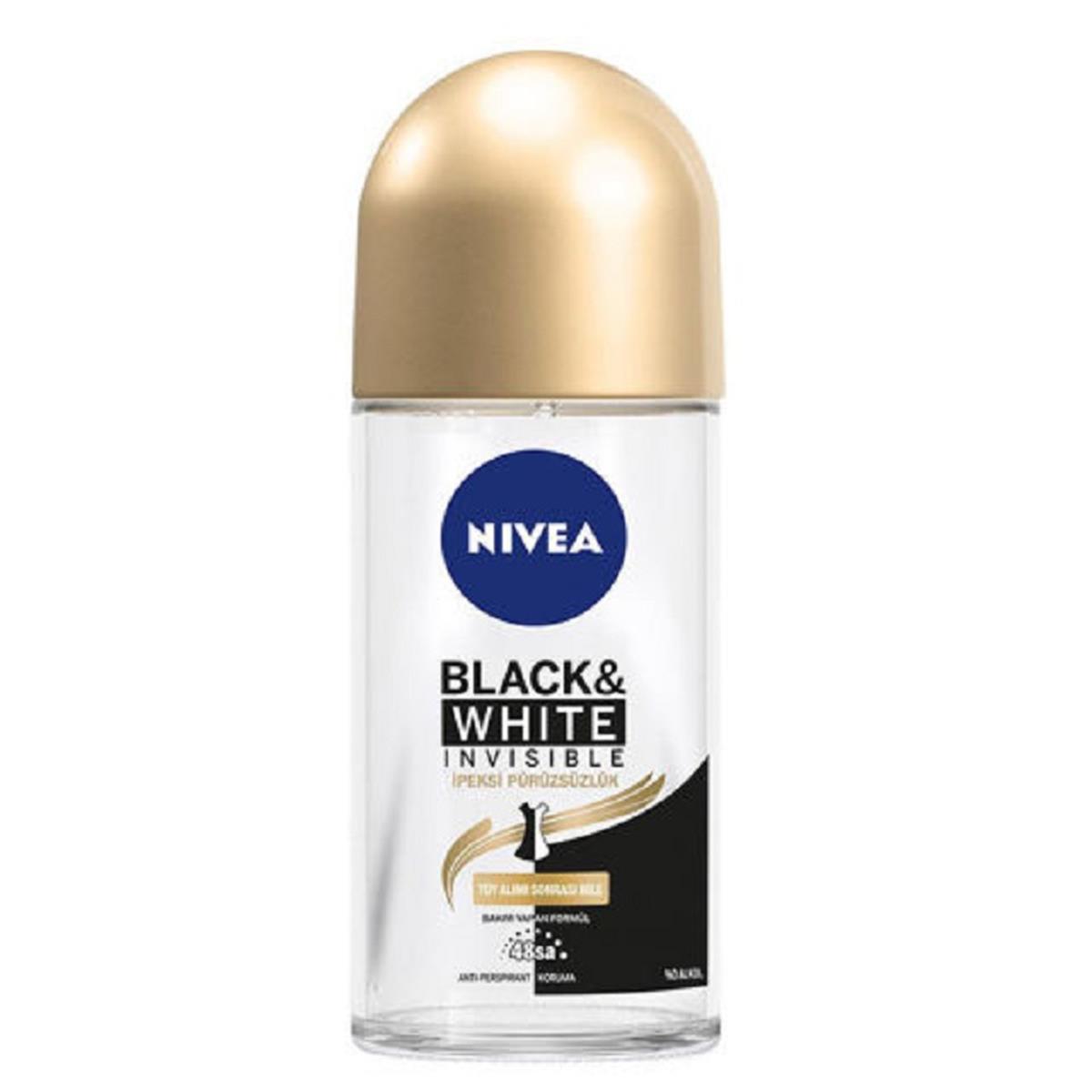 NİVEA Nivea Black & White Invisible Roll On For Women İpeksi Pürüzsüzlük 50 ml