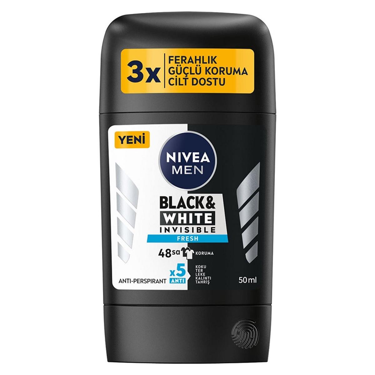 NİVEA Nivea Men Black & White Invisible Fresh Stick Deodorant 50 ml