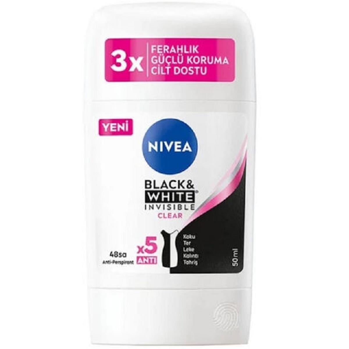 NİVEA Nivea Women Black & White Invisible Clear Stick Deodorant 50 ml