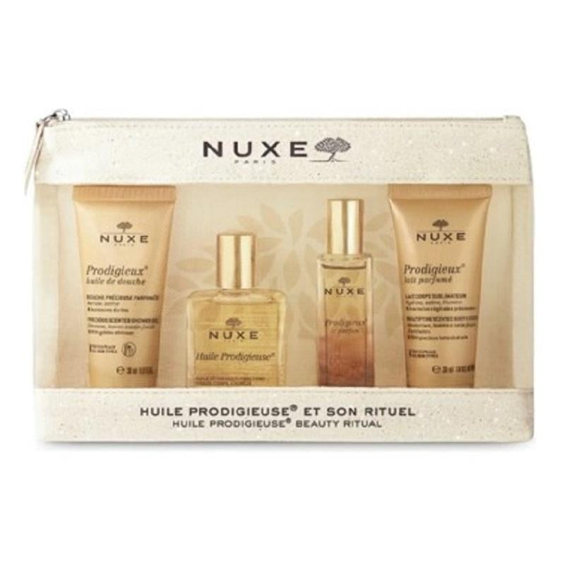 Nuxe Nuxe Huile Prodigieuse Beauty Ritual Seyahat Kiti - Duş Yağı + Kuru Yağ + Parfüm + Vücut Sütü