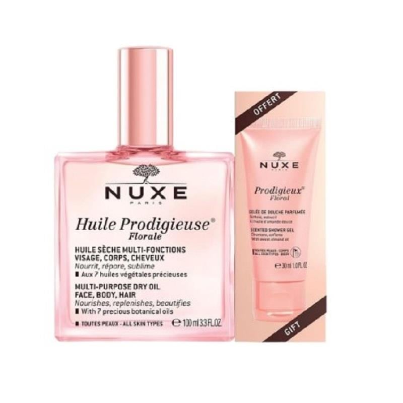 Nuxe Nuxe Huile Prodigieuse Florale Çok Amaçlı Kuru Yağ 100 ml + Prodigieux Florale Shower Gel 30 ml