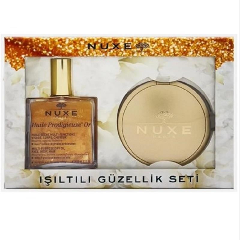 Nuxe Nuxe Işıltılı Güzellik Seti - Or Kuru Yağ 100 ml + Kompakt Pudra 25 gr