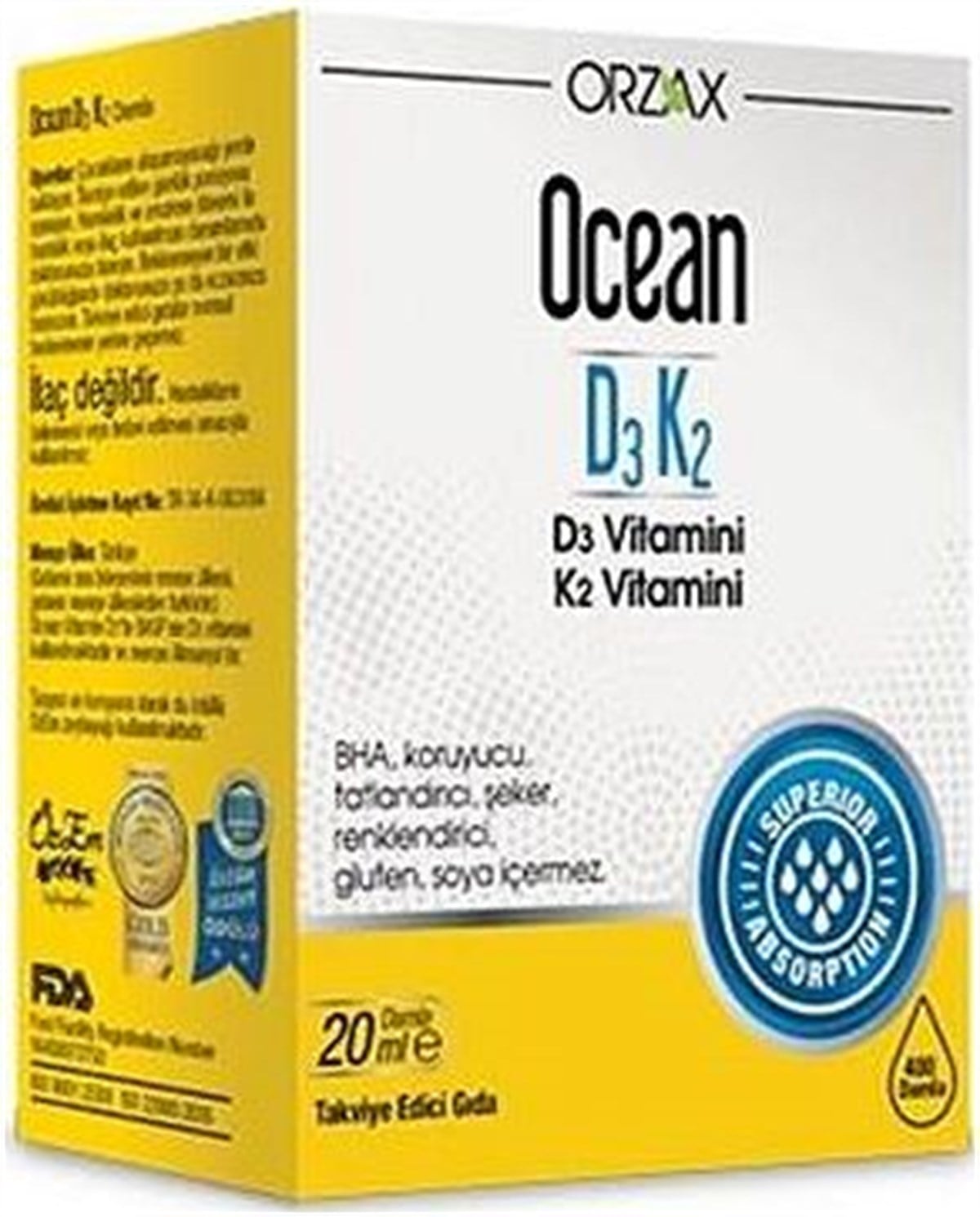 Ocean D3K2 Vitamin Damla 20 ml