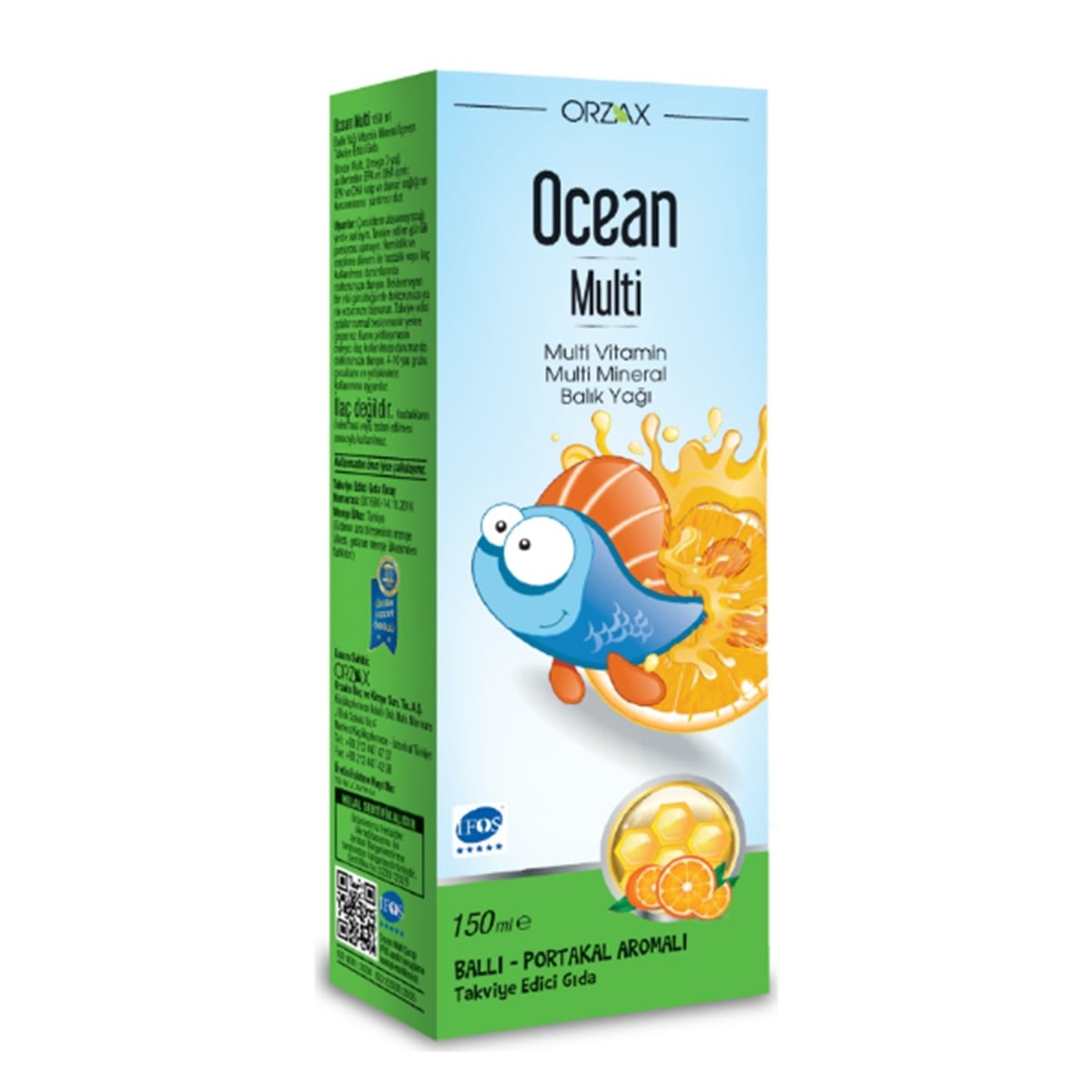 Ocean Multi vitamin Balık Yağı Şurubu Ballı Portakal 150 ml