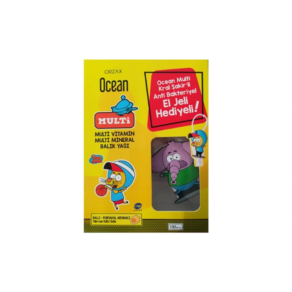 Ocean Ocean Multi Kral Şakir Ballı Portakal Aromalı 150 ml + White Anti Bakteriyel El Jeli Hediyeli 30 ml