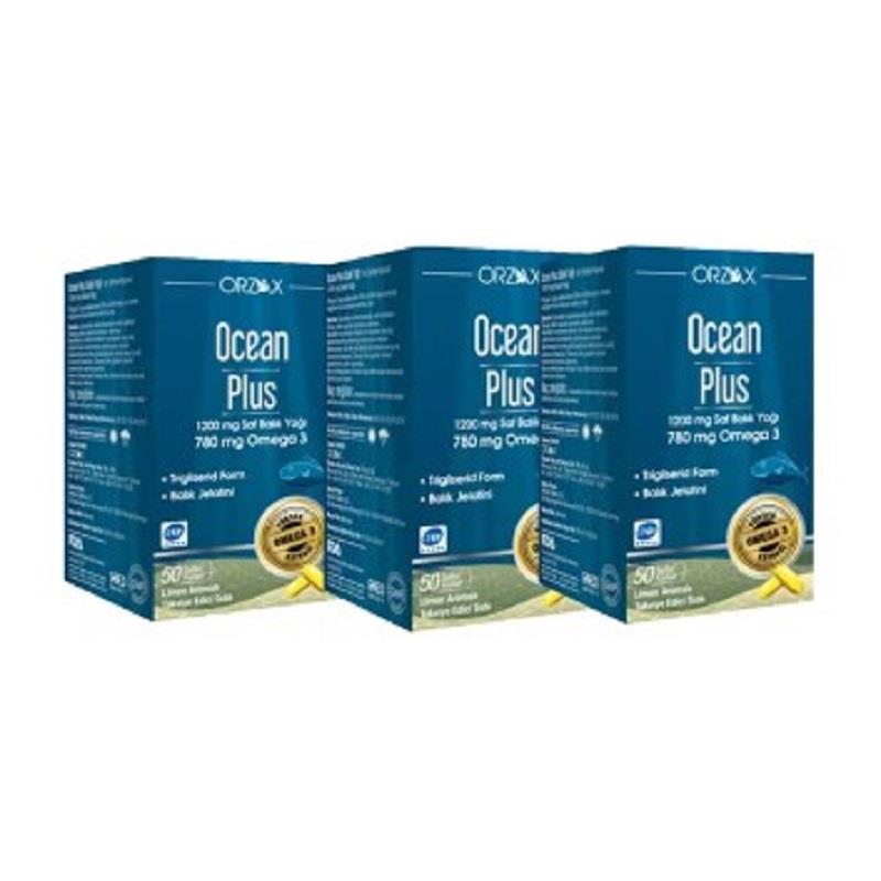 Ocean Ocean Plus Balık Yağı Limon Aromalı 1200 mg 50 Kapsül 3 Adet