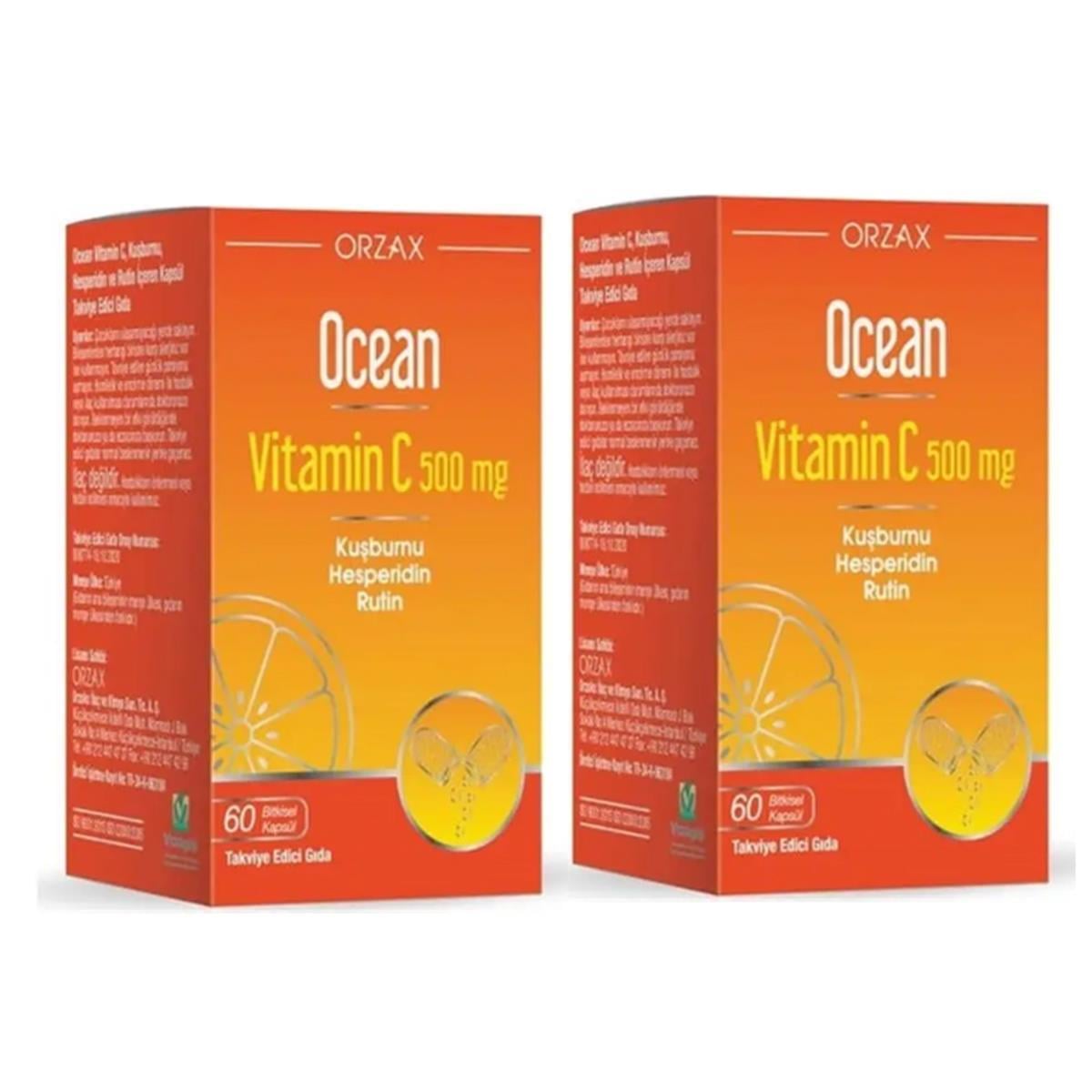 OCEAN Ocean Vitamin C 500 mg 60 Kapsül - 1 Alana 1 Bedava