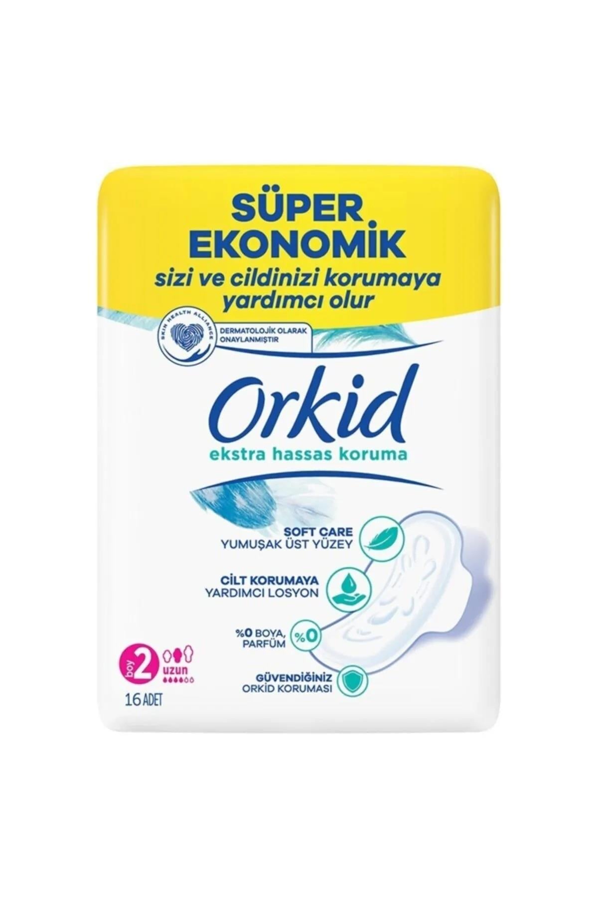 Orkid Orkid Extra Hijyenik Ped Hassas Koruma Dörtlü Uzun 16'lı
