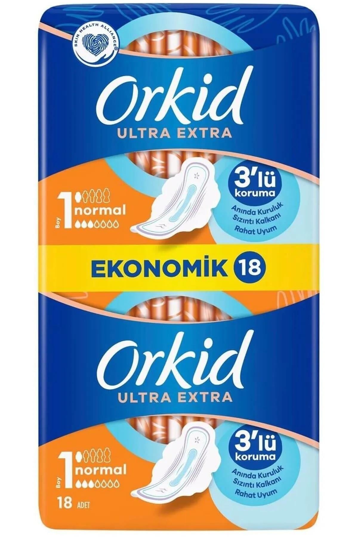 Orkid Orkid Ultra Hijyenik Ped Extra Yeşil Eko Normal 18'li