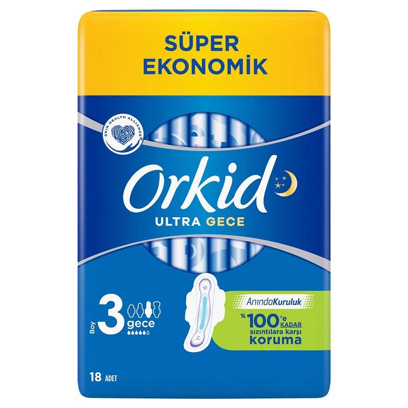 Orkid Orkid Ultra Hijyenik Ped Gece Gündüz No: 3 18'li