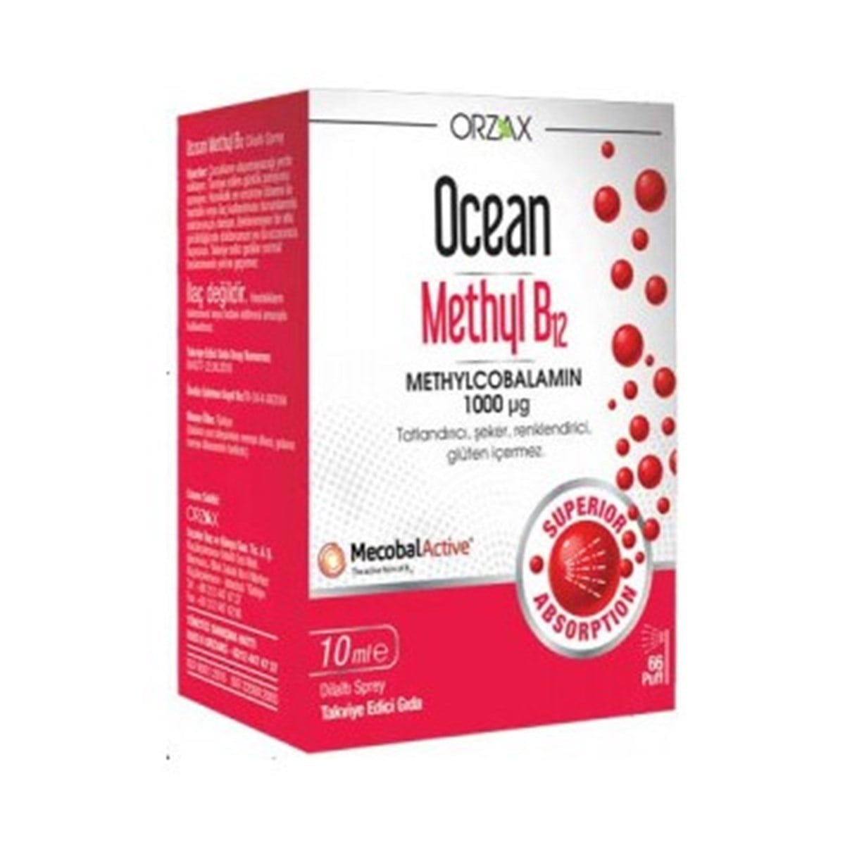 Orzax Ocean Methyl B12 10 ml - Takviye Edici Gıda SKT: 03/2022