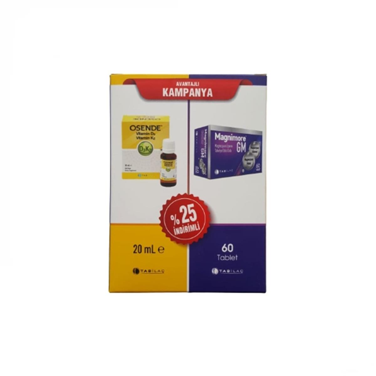 OSENDE Osende Vitamin D3K2 Damla + Magnimore GM 60 Tablet
