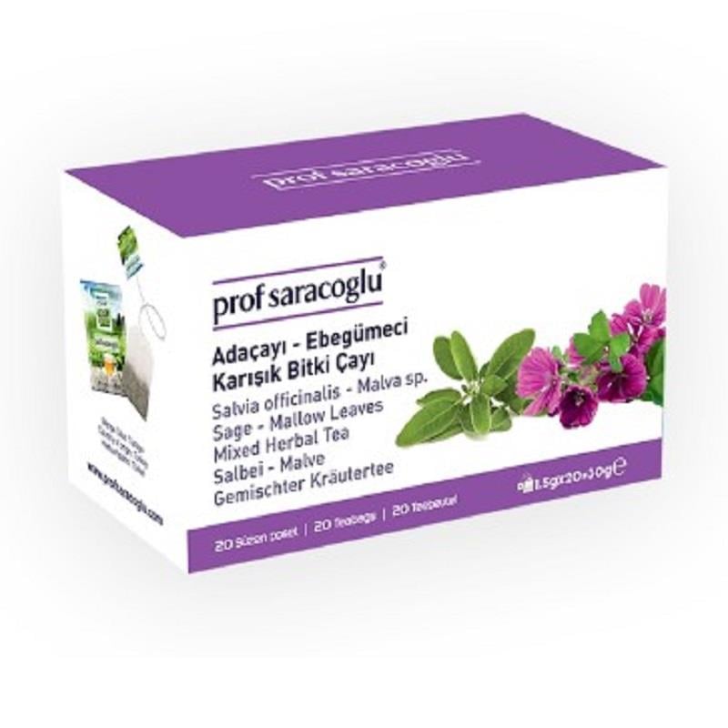 Prof Prof Saraçoğlu Adaçayı Ebegümeci Karışık 20'li Süzen Poşet