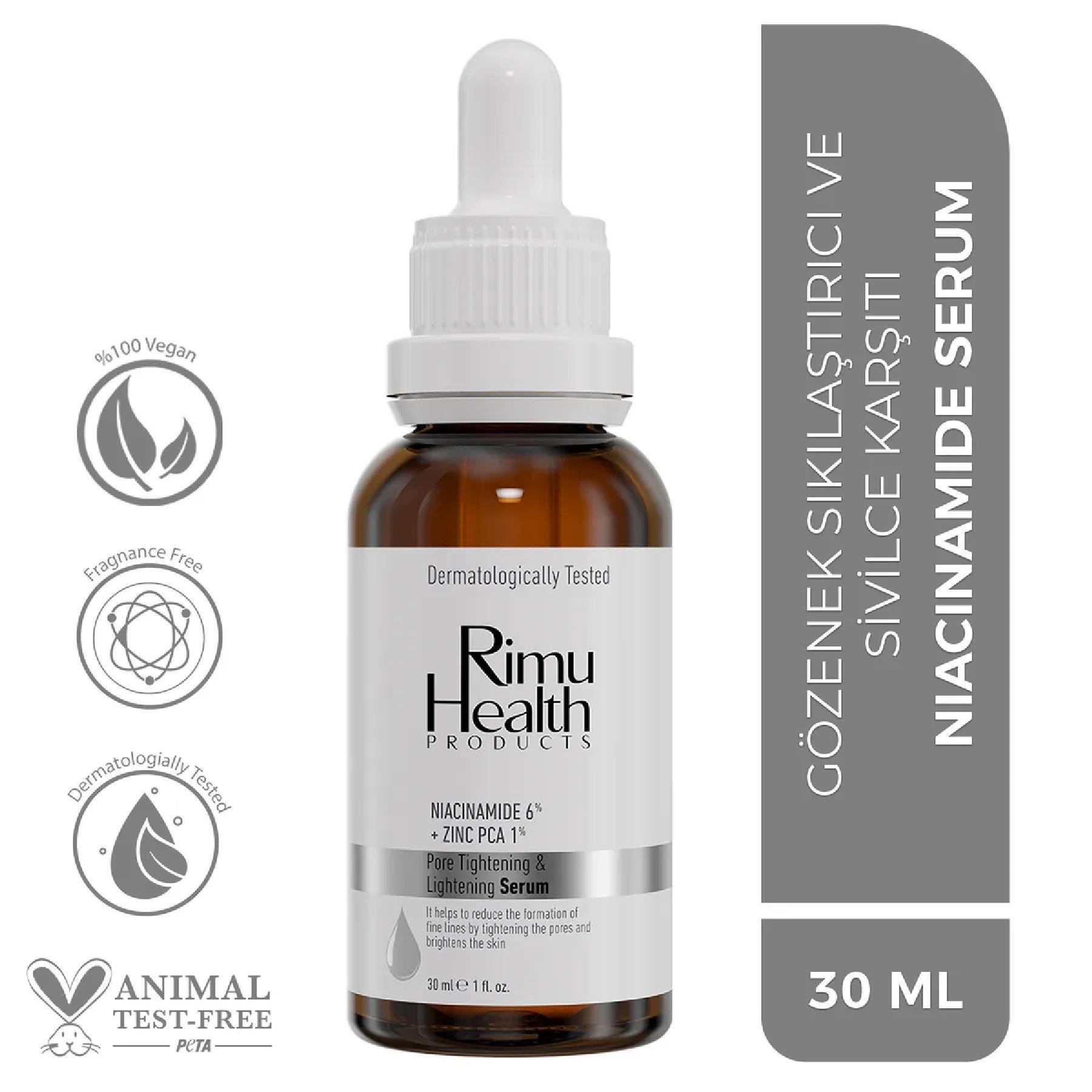 Rimu Health Products Rimu Health Products Gözenek Sıkılaştırıcı Siyah Nokta ve Serum Niacinamide 6% Zinc PCA 30 ml