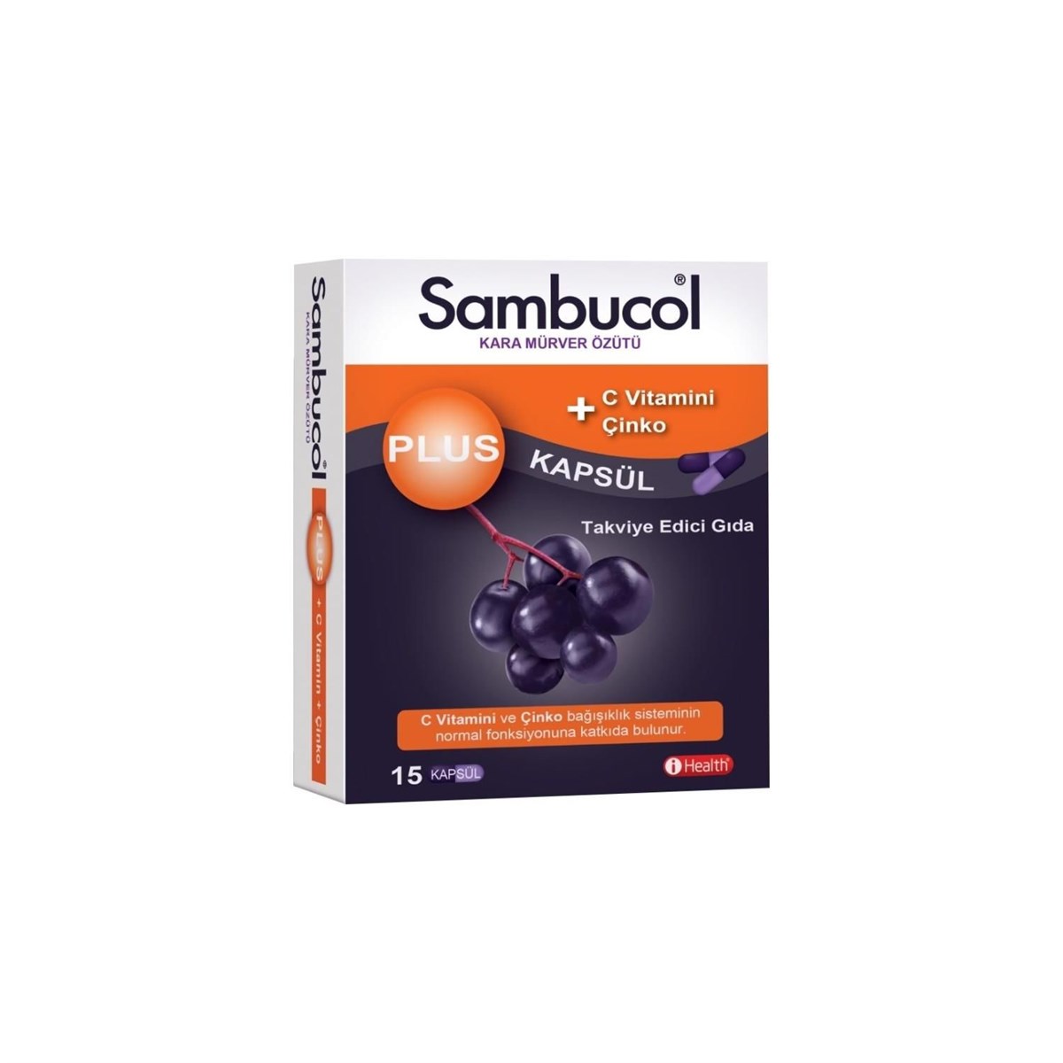SAMBUCOL Sambucol Plus Kara Mürver Özütü + C Vitamini & Çinko 15 Kapsül