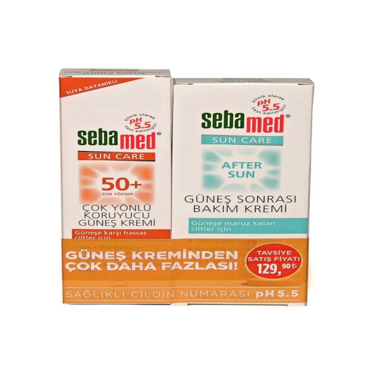 Sebamed Sebamed Sun Care Çok Yönlü Koruma Güneş Kremi SPF50 75 ml + Güneş Sonrası Bakım Kremi 100 ml (129,90 TL Etiketli)