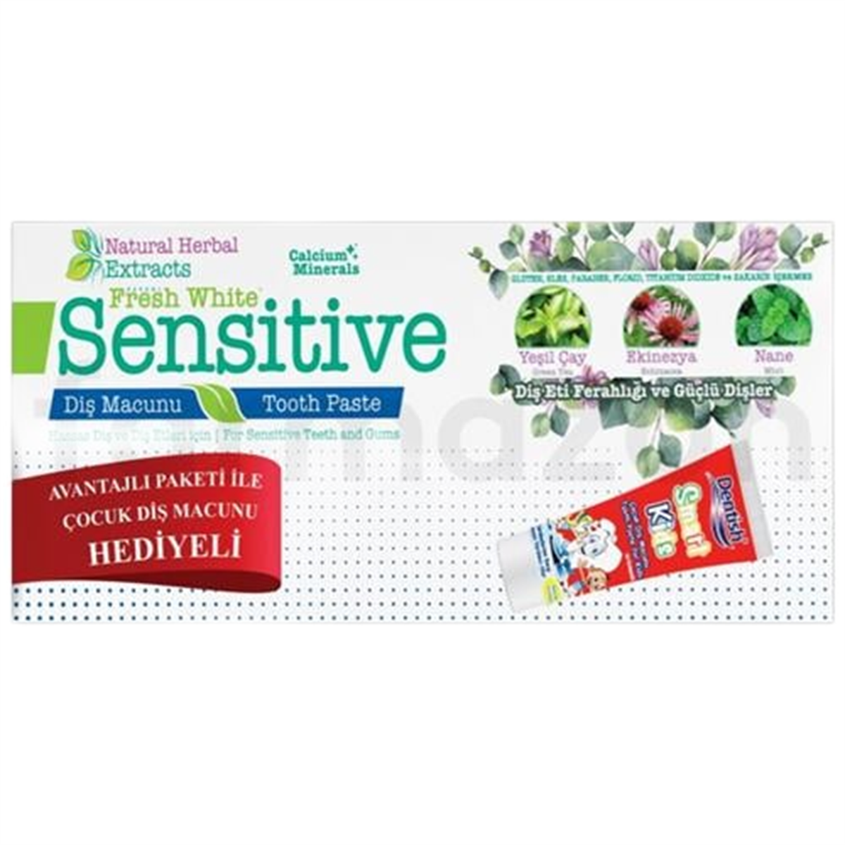 Sensitive Sensitive Natural Herbal Extracts 75ml + Çocuk Diş Macunu 75 ml Hediyeli