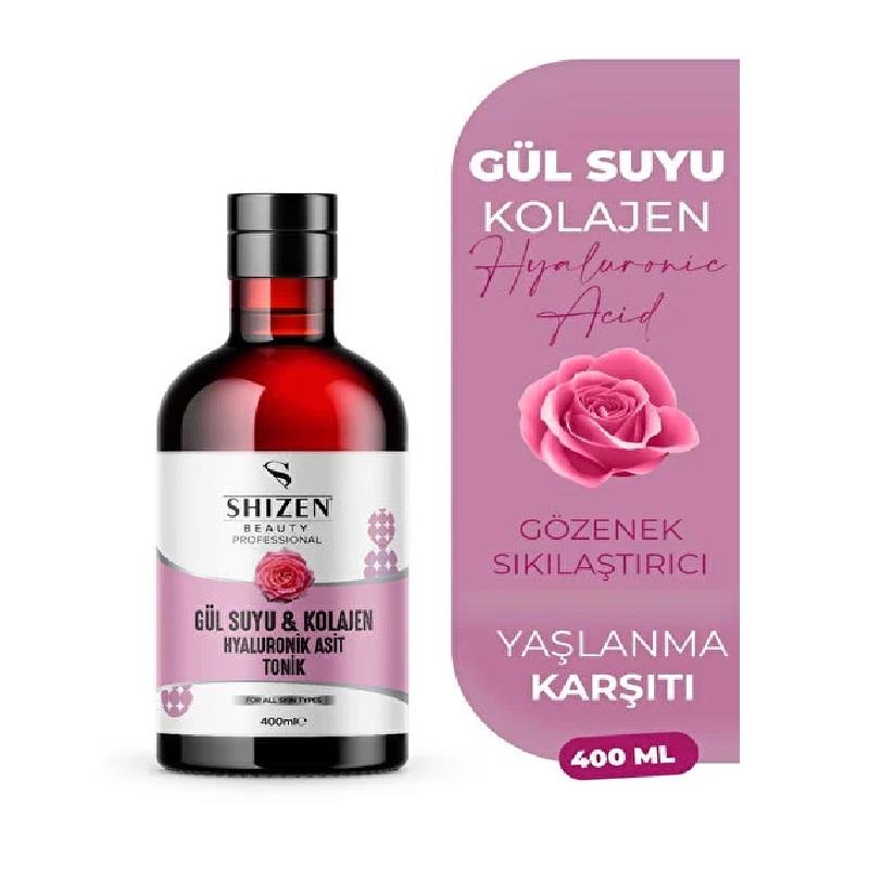 Shizen Shizen Gül Suyu & Kolajen Hyaluronik Asit Tonik 400 ml
