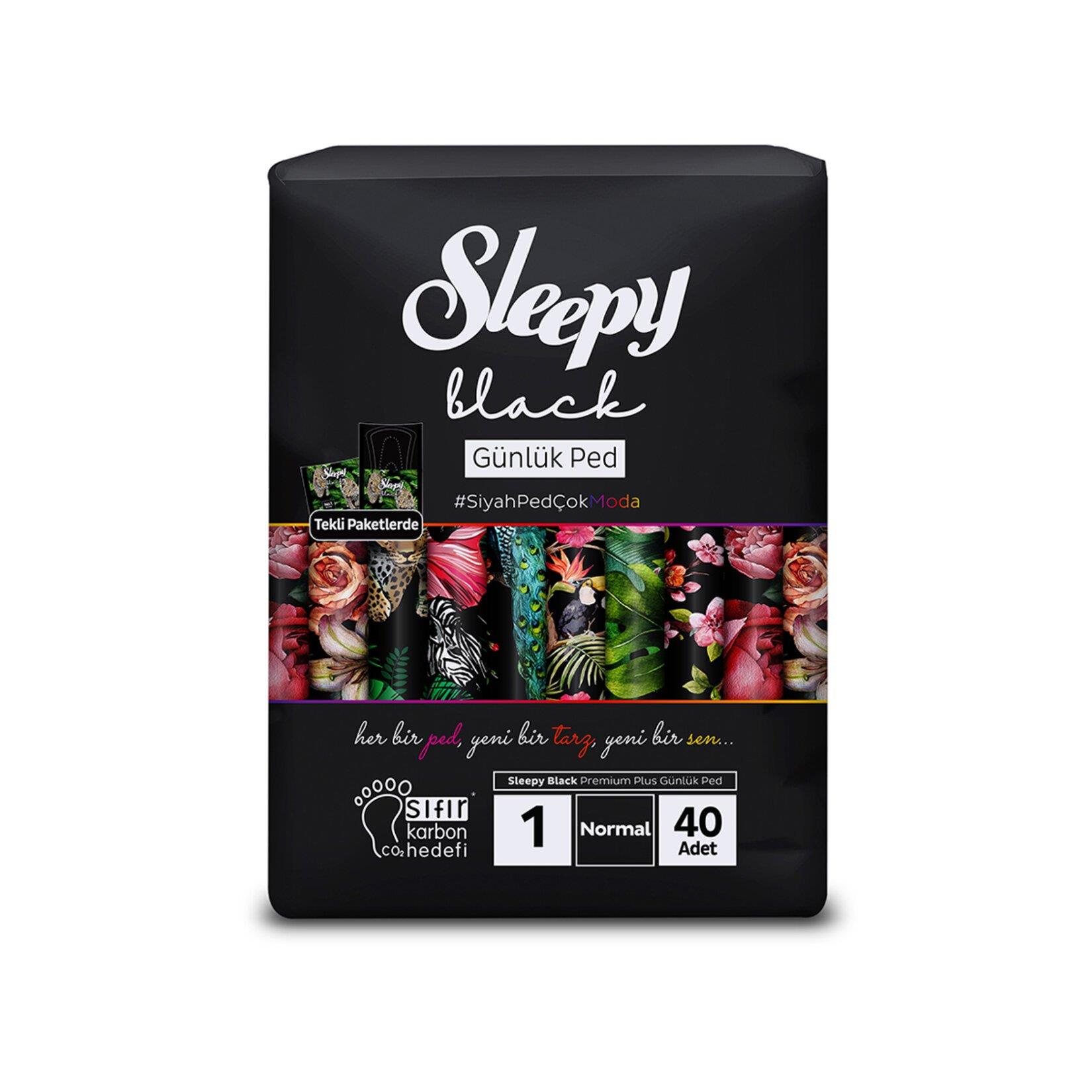 Sleepy Sleepy Black Premium Plus Günlük Ped Normal 40'lı