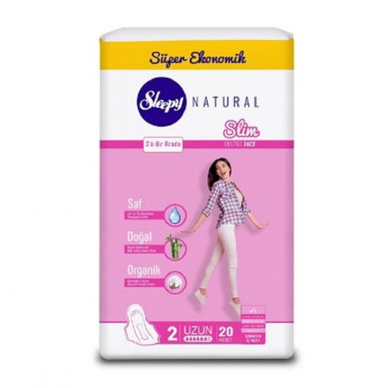 Sleepy Sleepy Natural Slim İnce Ped Uzun 20'li