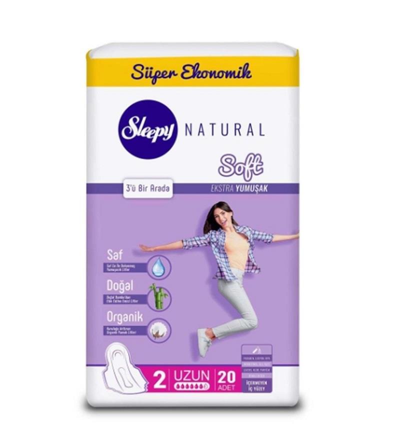Sleepy Sleepy Natural Soft İnce Ped Uzun 20'li